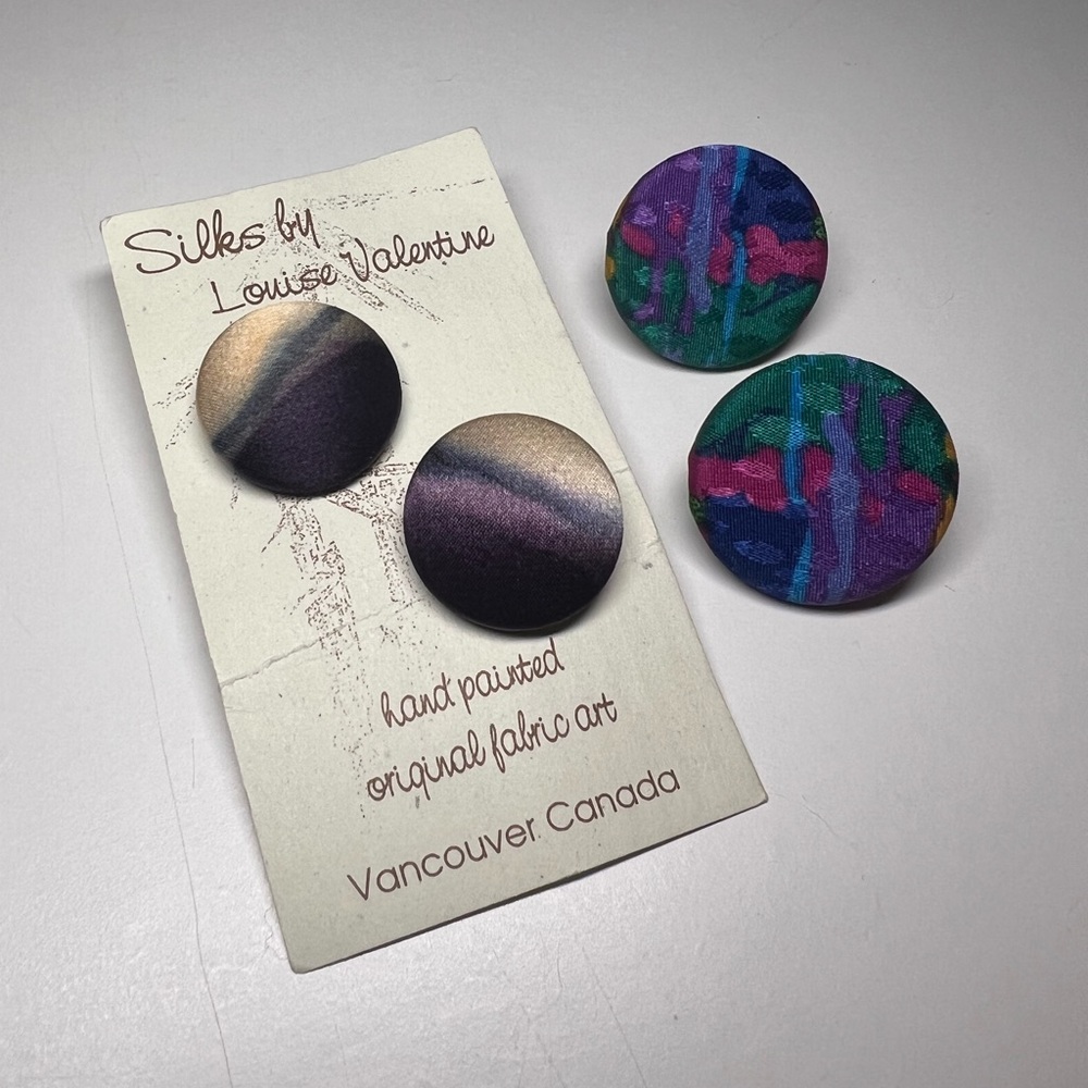 VINTAGE Silk Shibori Dyed Earrings